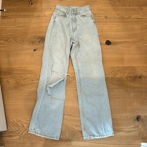 Dr Denim Echo high-waisted, light wash, ripped jeans